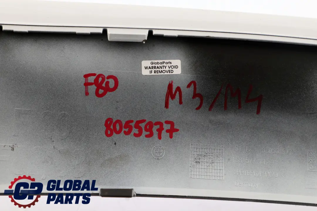 BMW 3 4 Series F80 F82 F83 M3 M4 Rear Bumper Exhaust Diffuser Trim Insert White - SKU 8055977 - Part number 8055977