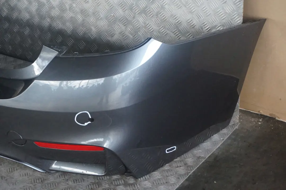 Complete Rear Bumper PDC Mineralgrau Grey - B39 to BMW 4 Series F82 F83 M4 with Part number 8056223 BMW 4 Series F82 F83 M4 Complete Rear Bumper PDC Mineralgrau Grey - B39 - SKU 8056223-MG - Part number 8056223