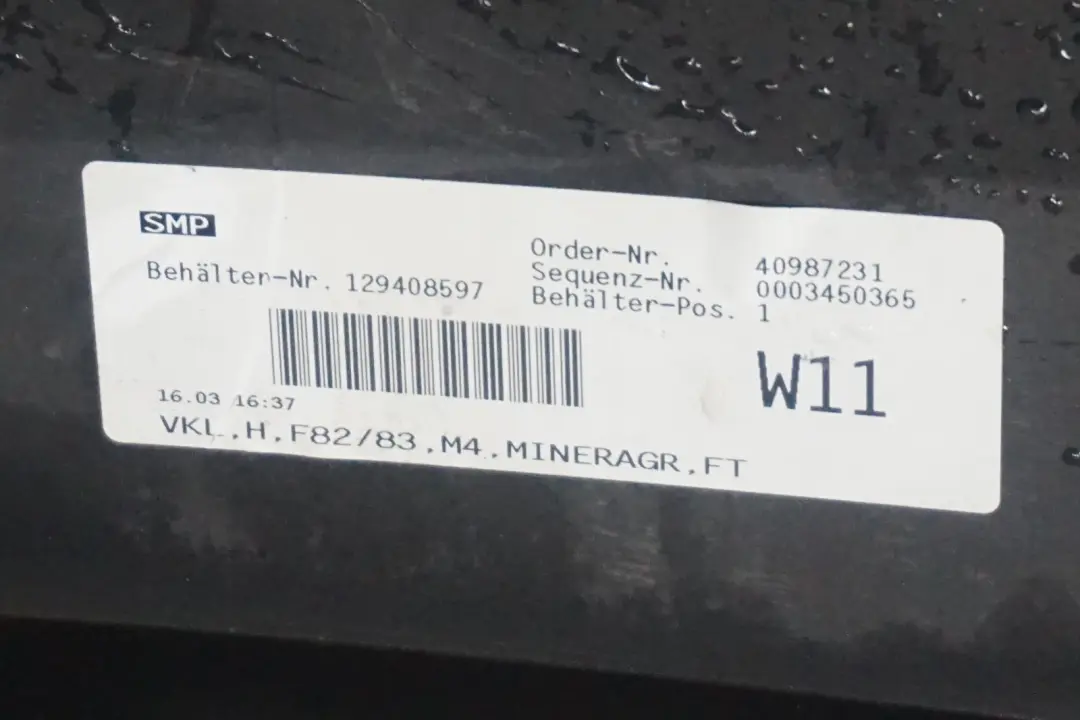 Complete Rear Bumper PDC Mineralgrau Grey - B39 to BMW 4 Series F82 F83 M4 with Part number 8056223 BMW 4 Series F82 F83 M4 Complete Rear Bumper PDC Mineralgrau Grey - B39 - SKU 8056223-MG - Part number 8056223