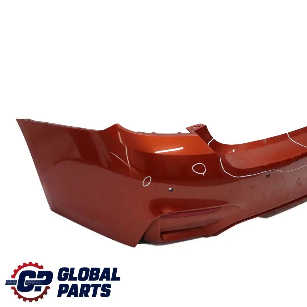 BMW F82 F83 M4 Complete Rear Bumper PDC Sakhir Orange - C1H - SKU 8056223-SKO - Part number 8056223