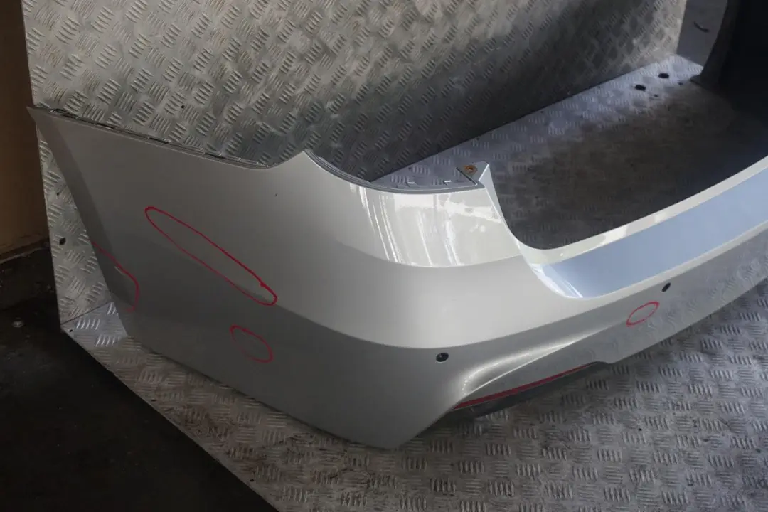 Bumper Trim Panel PDC Glacier Silver - A83 to BMW 3 F31 Touring M Sport Rear with Part number 8056577 BMW 3 F31 Touring M Sport Rear Bumper Trim Panel PDC Glacier Silver - A83 - SKU 8056577-GSB - Part number 8056577