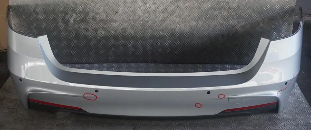 Bumper Trim Panel PDC Glacier Silver - A83 to BMW 3 F31 Touring M Sport Rear with Part number 8056577 BMW 3 F31 Touring M Sport Rear Bumper Trim Panel PDC Glacier Silver - A83 - SKU 8056577-GSB - Part number 8056577