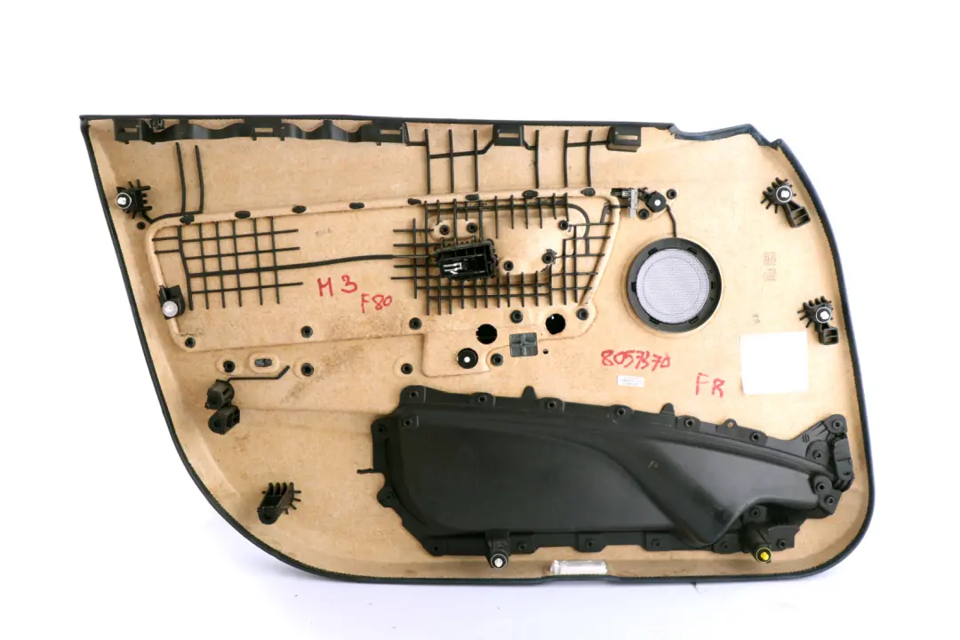BMW 3 Series F80 M3 Front Right O/S Black Leather Door Card Trim Panel - SKU 8057370 - Part number 8057370