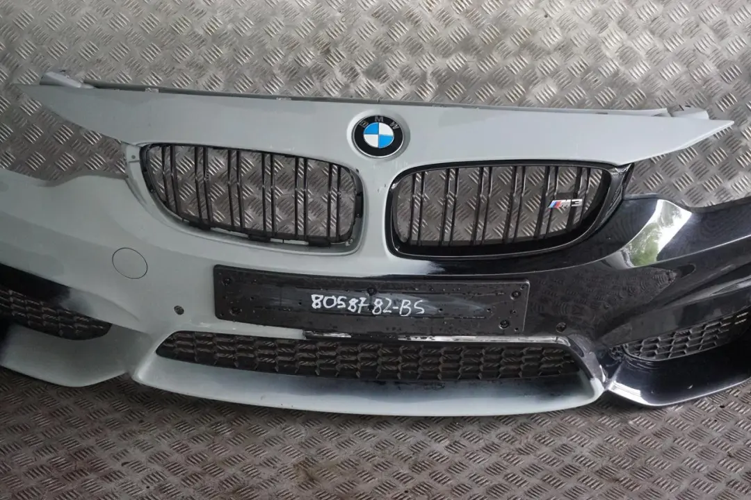 Front Bumper Complete Trim Panel Black Sapphire to BMW 3 4 Series F80 M3 F82 M4 with Part number 8058782 BMW 3 4 Series F80 M3 F82 M4 Front Bumper Complete Trim Panel Black Sapphire - SKU 8058782-BS - Part number 8058782
