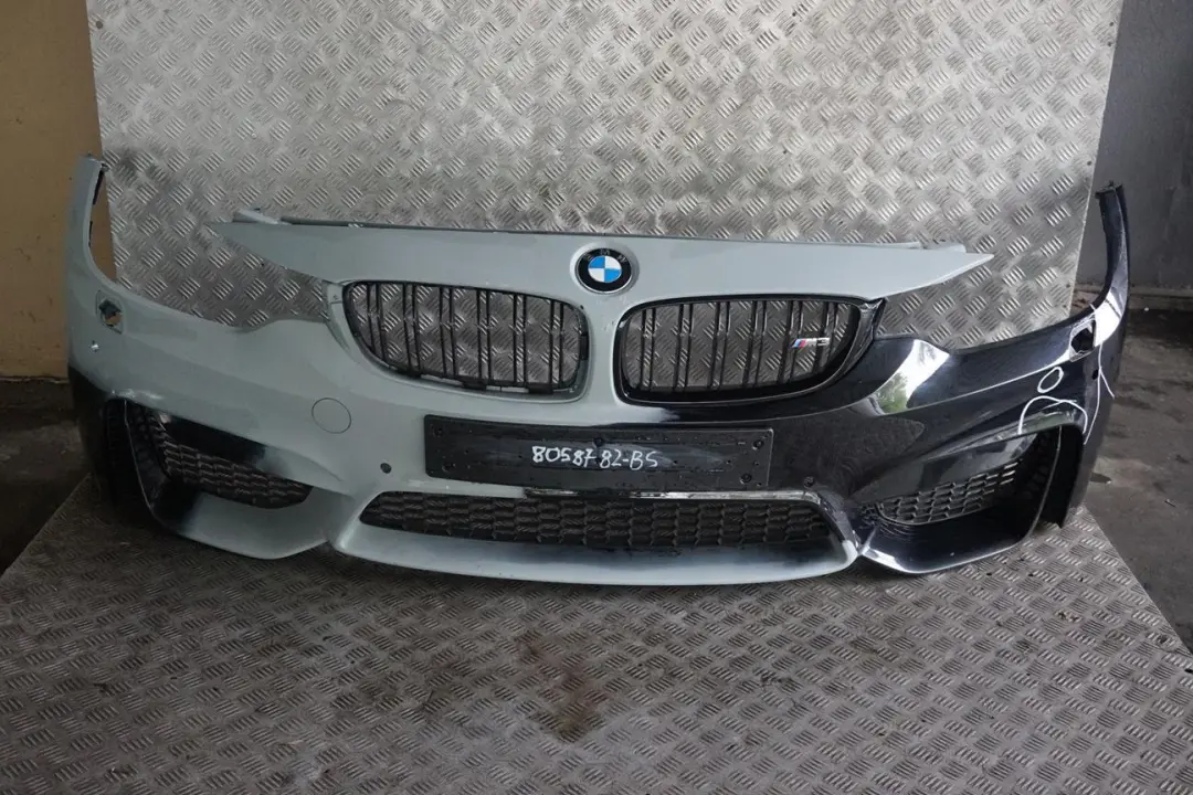 Front Bumper Complete Trim Panel Black Sapphire to BMW 3 4 Series F80 M3 F82 M4 with Part number 8058782 BMW 3 4 Series F80 M3 F82 M4 Front Bumper Complete Trim Panel Black Sapphire - SKU 8058782-BS - Part number 8058782