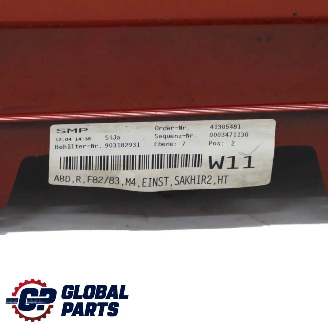 Sill Strip Side Skirt Right O/S Sakhir Orange - C1H to BMW 4 Series F82 F83 M4 with Part number 8059627 BMW 4 Series F82 F83 M4 Sill Strip Side Skirt Right O/S Sakhir Orange - C1H - SKU 8059628-SKO - Part number 8059627