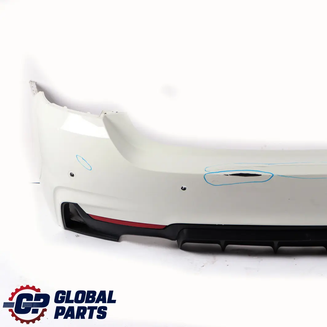 BMW F32 F33 M Sport Rear Bumper Trim Panel PDC Alpinweiss Alpine White - 300 - SKU 8060889-AW - Part number 8060889