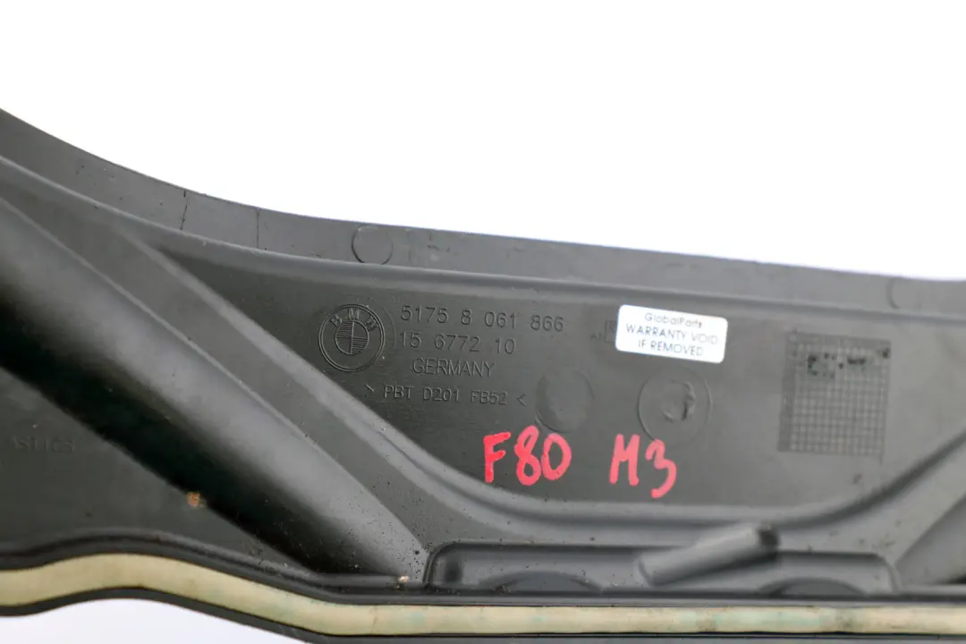 Compartimiento del motor Partición Equipamiento Área Superior para BMW F80 M3 F82 M4 con número de pieza 8061866 BMW F80 M3 F82 M4 Compartimiento del motor Partición Equipamiento Área Superior - SKU 8061866 - Número de pieza 8061866