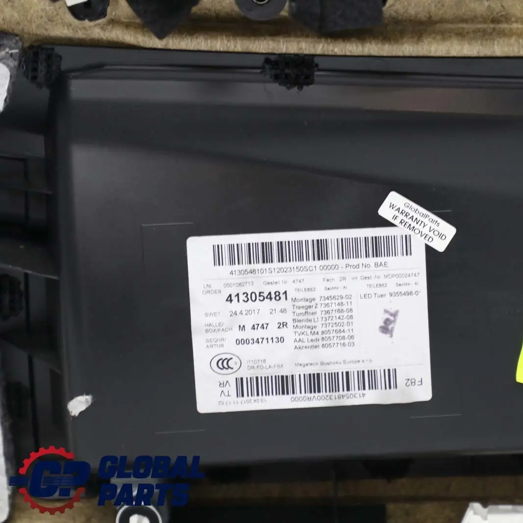 Front Right O/S Door Lining Card Leather Merino Schwarz to BMW 4 F82 F83 M4 with Part number 8063616 BMW 4 F82 F83 M4 Front Right O/S Door Lining Card Leather Merino Schwarz - SKU 8063616-1 - Part number 8063616