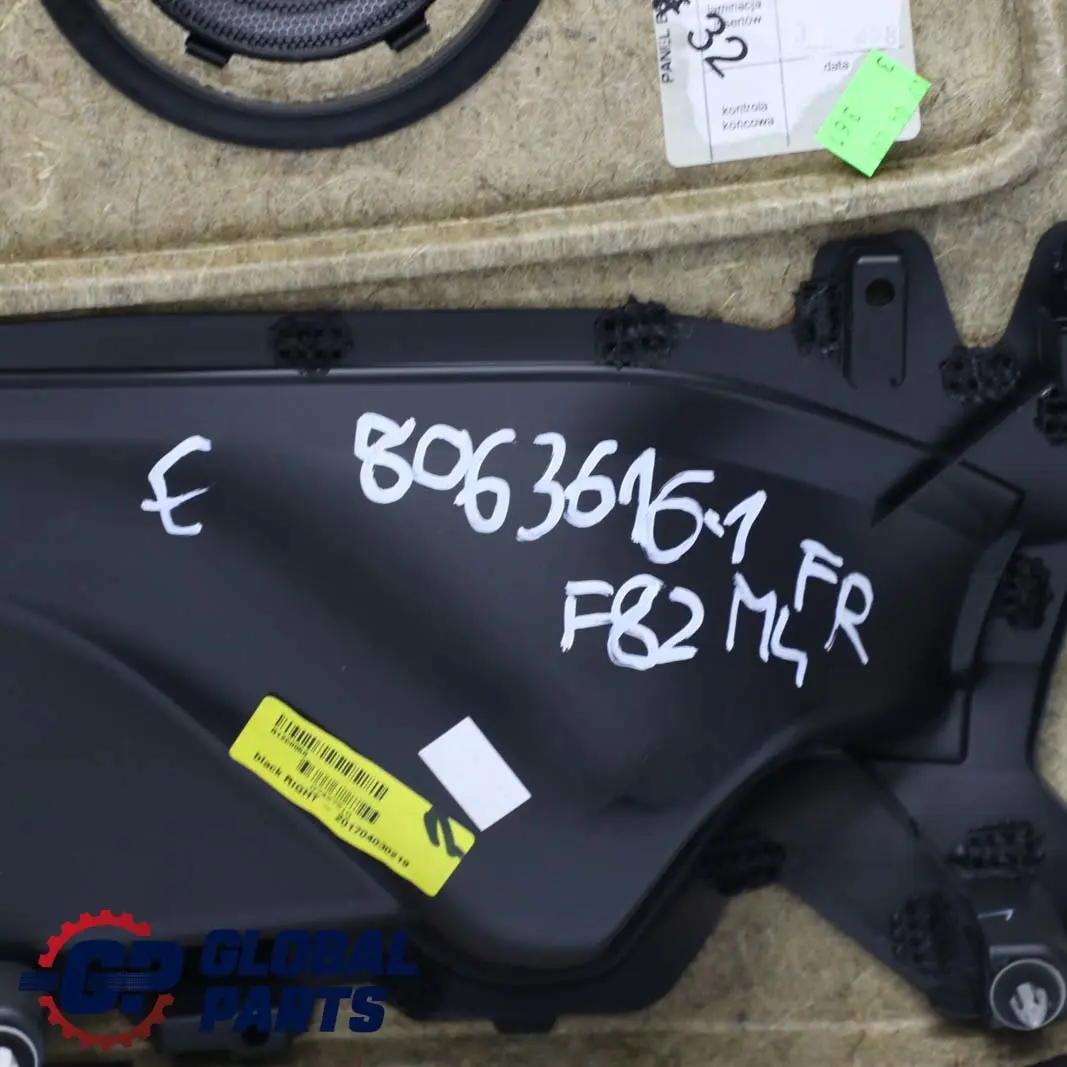 BMW 4 Reihe F82 F83 M4 1 Türverkleidung Vorn Rechts Leder Merino Schwarz - SKU 8063616-1 - Teilenummer 8063616