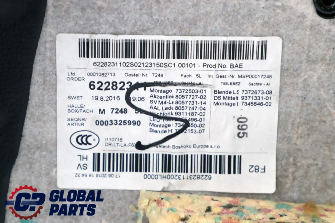 Left N/S Lateral Trim Panel Lining Leather Merino Schwarz to BMW 4 F82 M4 Rear with Part number 8063675 BMW 4 F82 M4 Rear Left N/S Lateral Trim Panel Lining Leather Merino Schwarz - SKU 8063675 - Part number 8063675