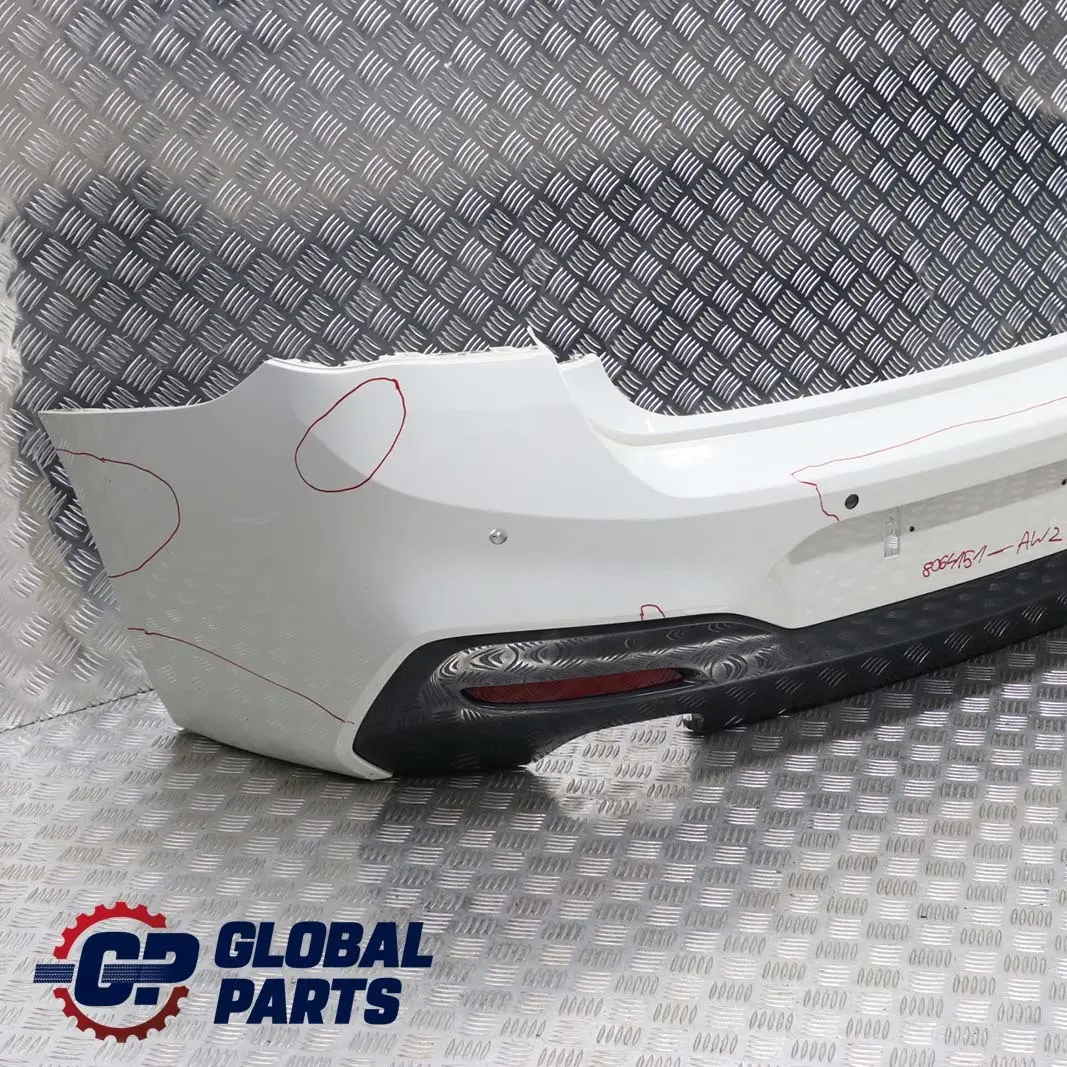 BMW 1 F20 F21 LCI M Sport Paket Stossfänger Hinten PDC Alpinweiss - 300 - SKU 8064151-AW2 - Teilenummer 8064151