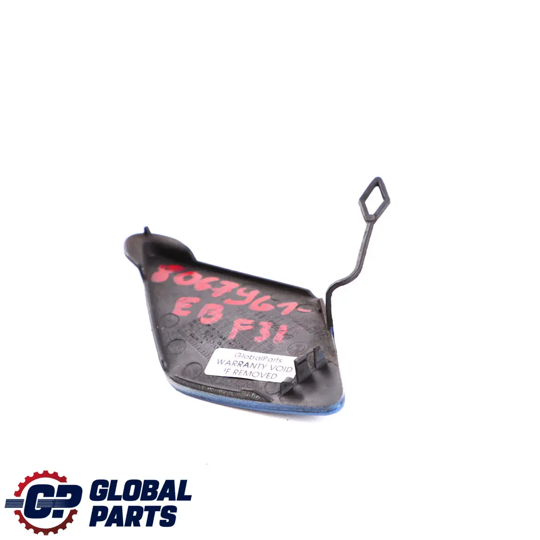 BMW F30 F31 M Sportklappe Abschleppöse Frontstoßstange Estorilblau B45 - SKU 8067961-EB - Teilenummer 8067961
