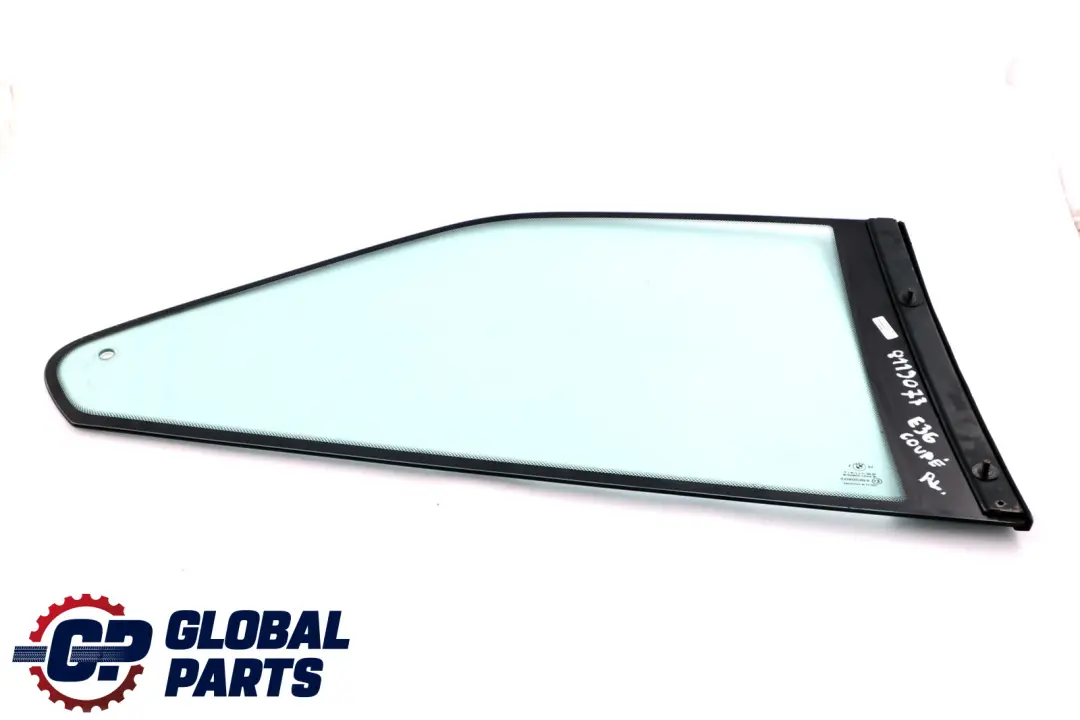 Left N/S Side Window Glazing Green AS2 to BMW 3 Series E36 Coupe Rear with Part number 8119077 BMW 3 Series E36 Coupe Rear Left N/S Side Window Glazing Green AS2 - SKU 8119077 - Part number 8119077