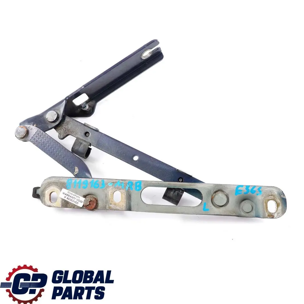 BMW E36 Koffer Raum Scharnier Hinten Links Montreal Blau - 297 - SKU 8119163-MRB - Teilenummer 8119163