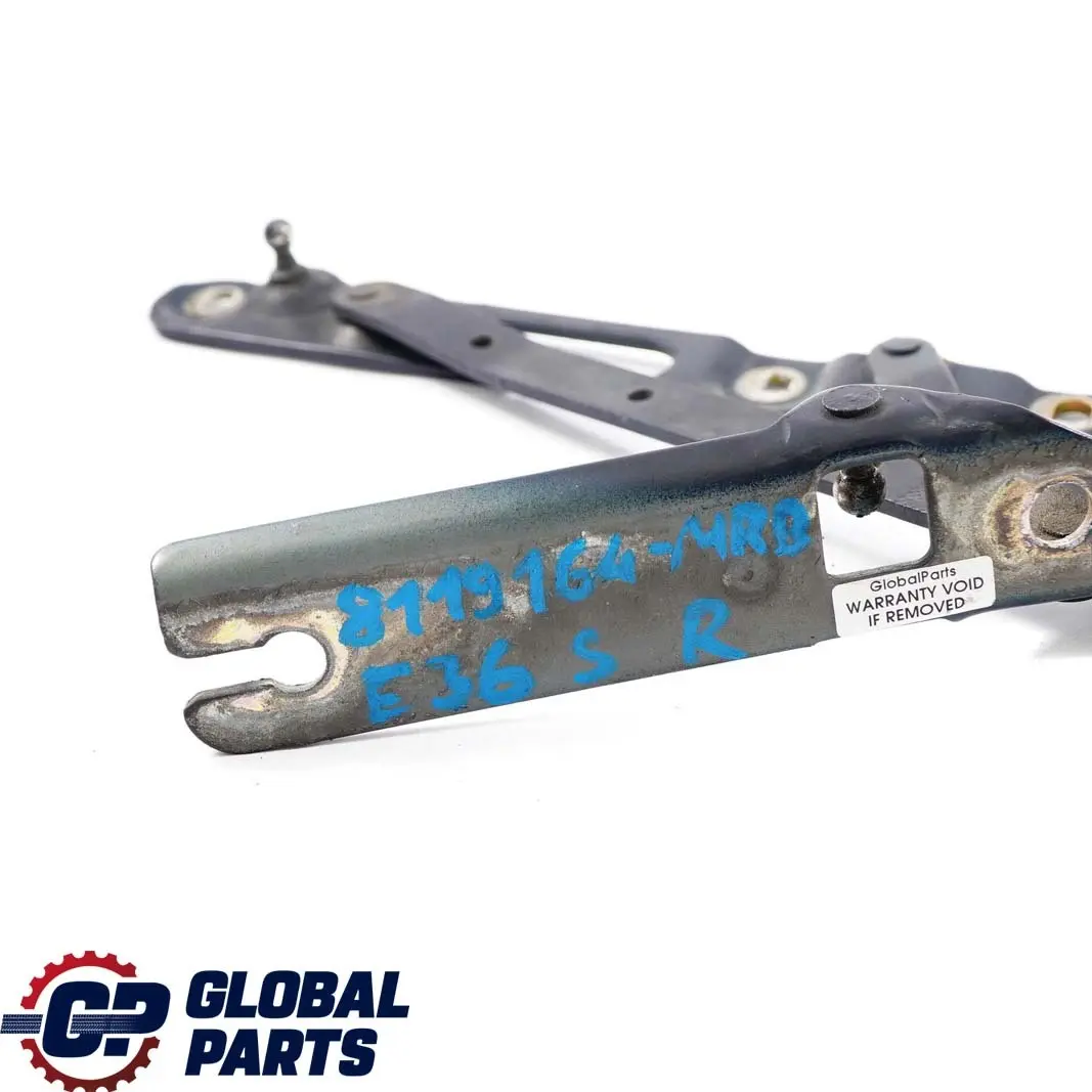 Right O/S Trunk Lid Hinge Montrealblau Montreal Blue 297 to BMW 3 Series E36 Rear with Part number 8119164 BMW 3 Series E36 Rear Right O/S Trunk Lid Hinge Montrealblau Montreal Blue 297 - SKU 8119164-MRB - Part number 8119164