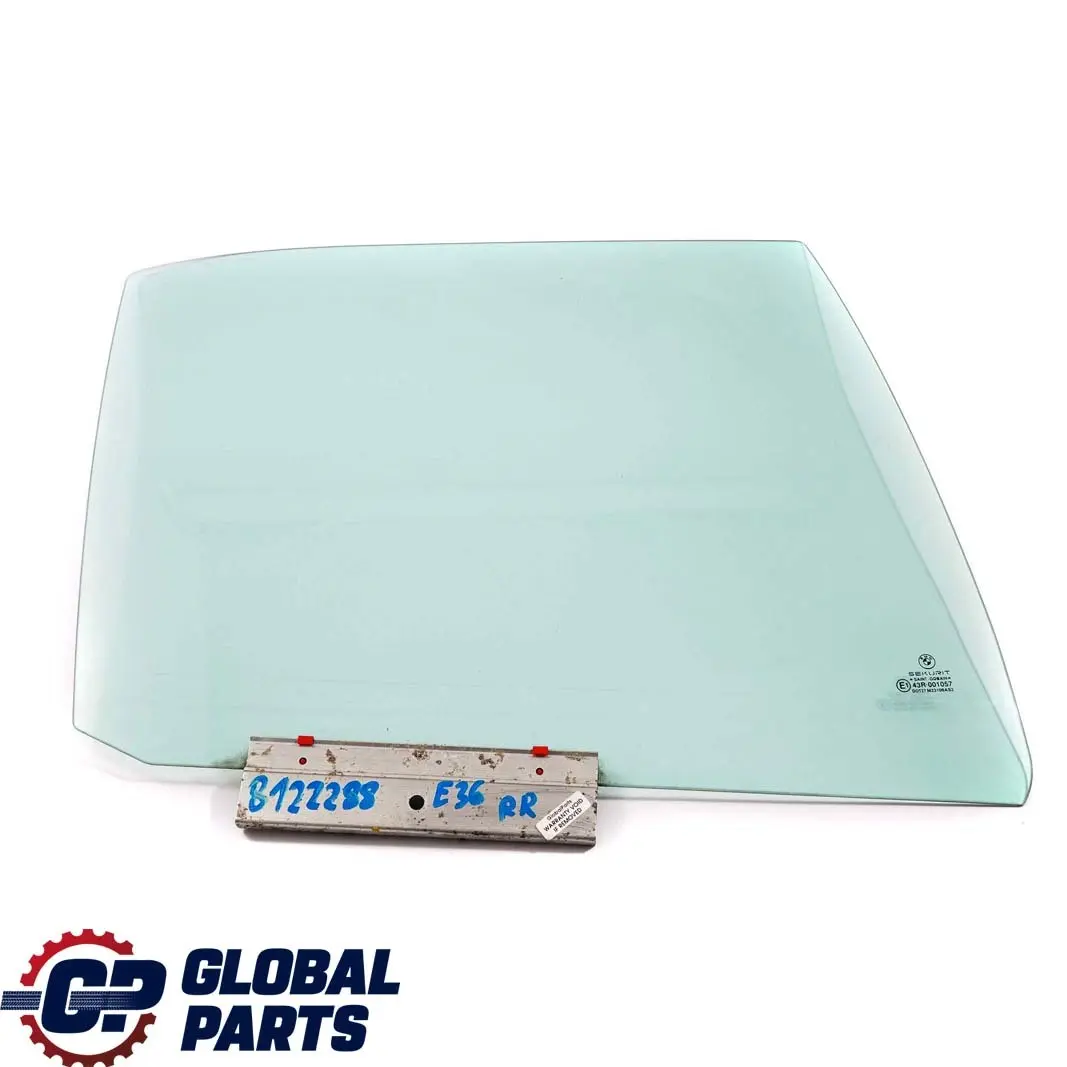 Trasera Derecha Puerta Verde Ventana Lateral AS2 para BMW E36 Berlina Touring con número de pieza 8122288 BMW E36 Berlina Touring Trasera Derecha Puerta Verde Ventana Lateral AS2 - SKU 8122288 - Número de pieza 8122288