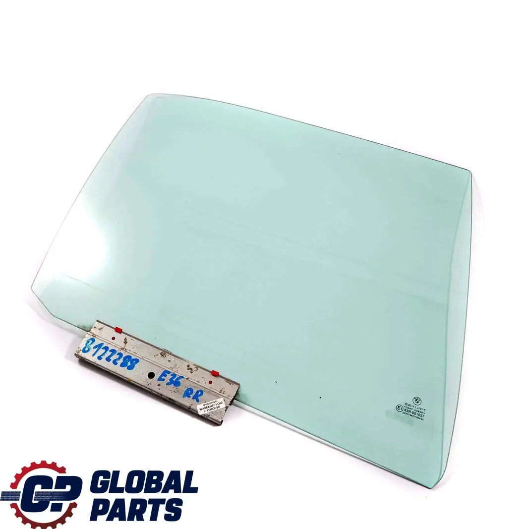 Trasera Derecha Puerta Verde Ventana Lateral AS2 para BMW E36 Berlina Touring con número de pieza 8122288 BMW E36 Berlina Touring Trasera Derecha Puerta Verde Ventana Lateral AS2 - SKU 8122288 - Número de pieza 8122288