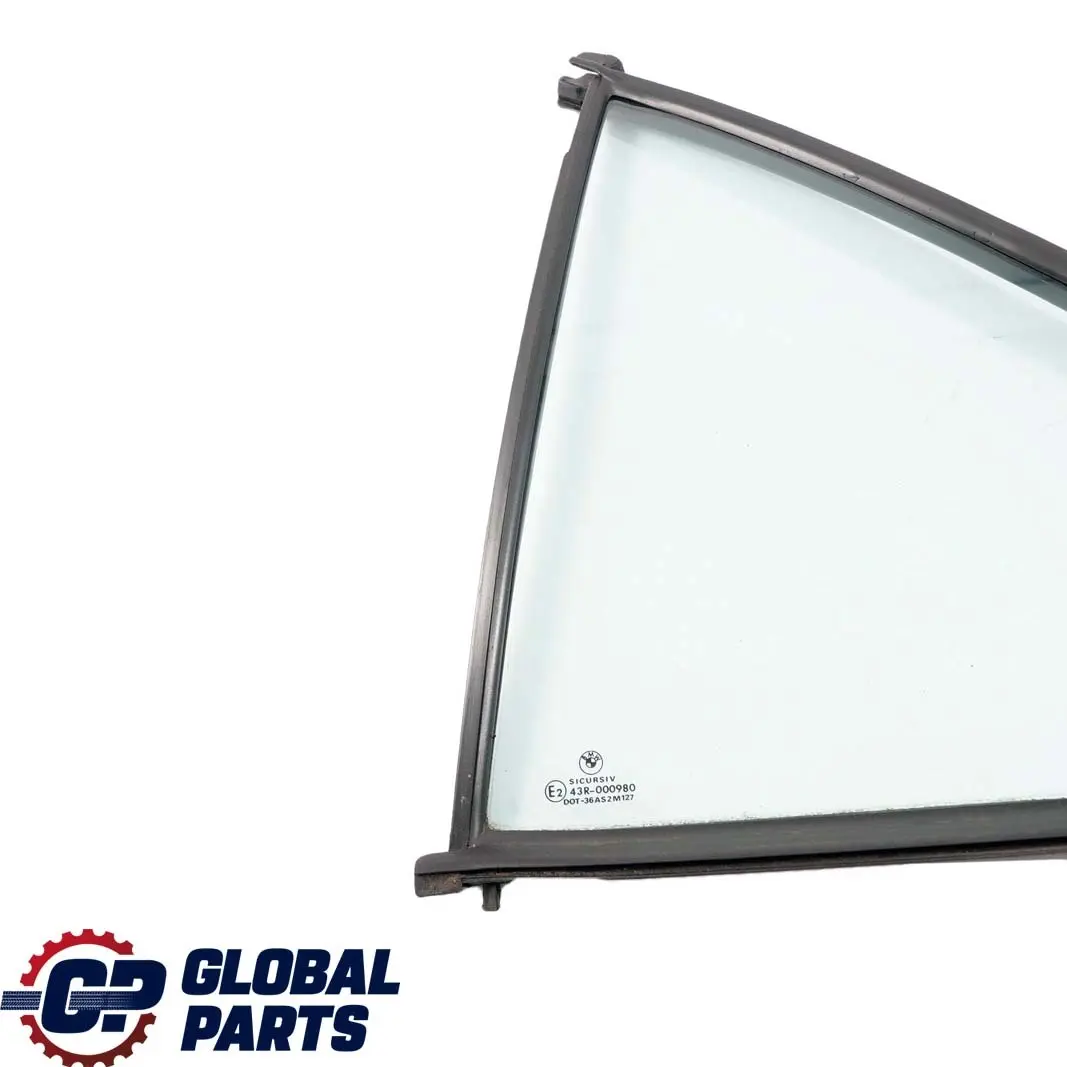 Trasero Izquierdo Lado Cuarto Ventana Vidrio Verde AS2 para BMW E36 Berlina con número de pieza 8122413 BMW E36 Berlina Trasero Izquierdo Lado Cuarto Ventana Vidrio Verde AS2 - SKU 8122413 - Número de pieza 8122413