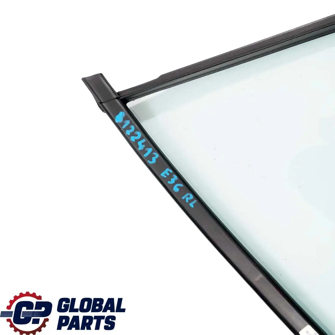 Trasero Izquierdo Lado Cuarto Ventana Vidrio Verde AS2 para BMW E36 Berlina con número de pieza 8122413 BMW E36 Berlina Trasero Izquierdo Lado Cuarto Ventana Vidrio Verde AS2 - SKU 8122413 - Número de pieza 8122413