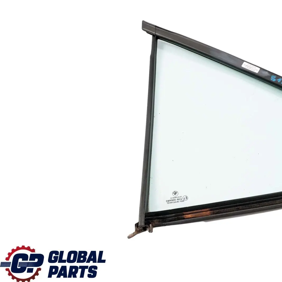 Right O/S Side Quarter Window Glass Green AS2 to BMW 3 Series E36 Saloon Rear with Part number 8122414 BMW 3 Series E36 Saloon Rear Right O/S Side Quarter Window Glass Green AS2 - SKU 8122414 - Part number 8122414
