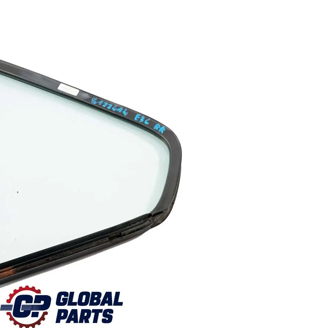 Right O/S Side Quarter Window Glass Green AS2 to BMW 3 Series E36 Saloon Rear with Part number 8122414 BMW 3 Series E36 Saloon Rear Right O/S Side Quarter Window Glass Green AS2 - SKU 8122414 - Part number 8122414