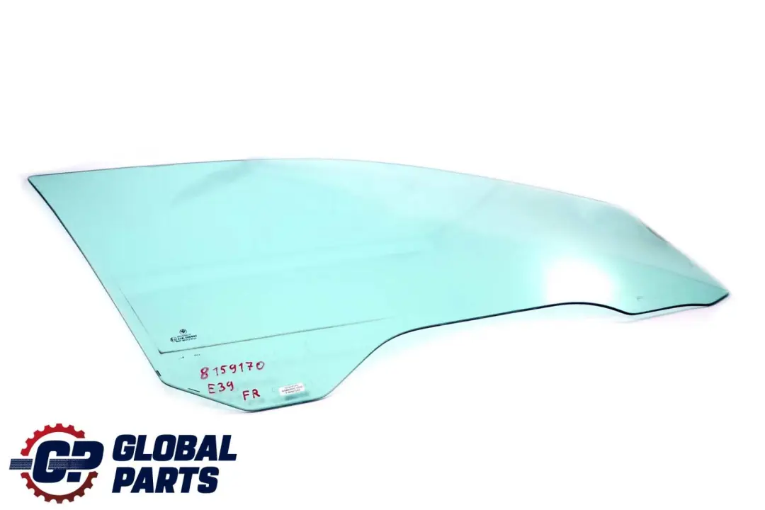 Cristal De Ventana Lateral De Puerta Delantera Verde AS2 Derecho para BMW E39 con número de pieza 8159170 BMW E39 Cristal De Ventana Lateral De Puerta Delantera Verde AS2 Derecho - SKU 8159170 - Número de pieza 8159170