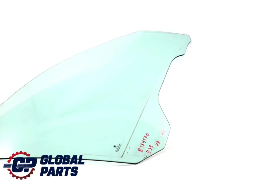 Cristal De Ventana Lateral De Puerta Delantera Verde AS2 Derecho para BMW E39 con número de pieza 8159170 BMW E39 Cristal De Ventana Lateral De Puerta Delantera Verde AS2 Derecho - SKU 8159170 - Número de pieza 8159170