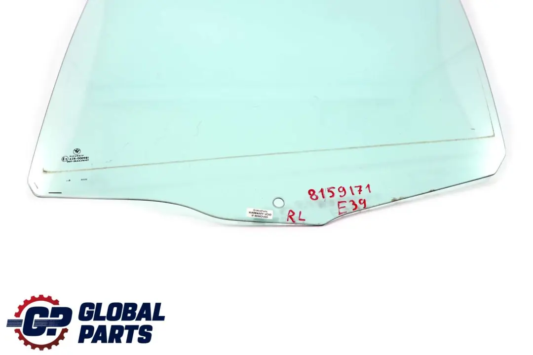 BMW E39 Berlina Posteriore Sinistra Porta Lato Verde Vetro Finestra AS2 - SKU 8159171 - Numero di parte 8159171