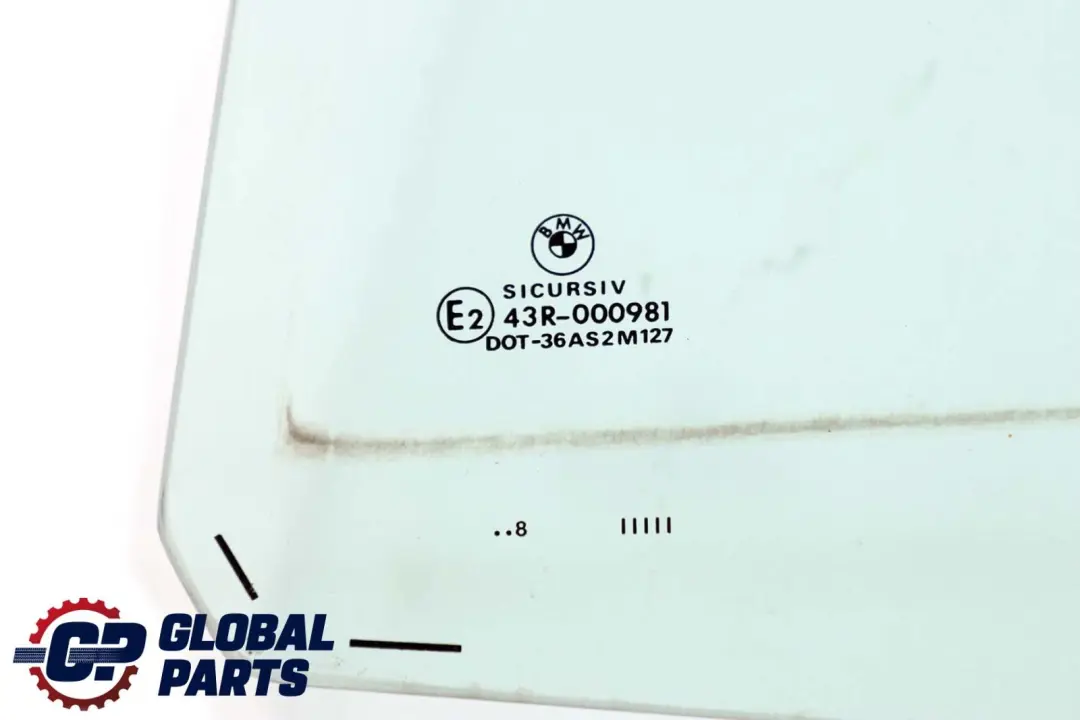 Posteriore Sinistra Porta Lato Verde Vetro Finestra AS2 per BMW E39 Berlina con numero di parte 8159171 BMW E39 Berlina Posteriore Sinistra Porta Lato Verde Vetro Finestra AS2 - SKU 8159171 - Numero di parte 8159171