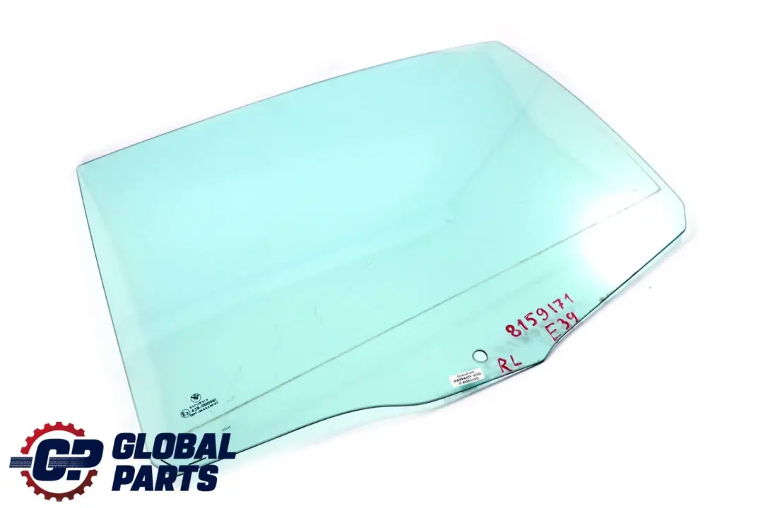 Vitre verte de la porte arrière gauche AS2 pour BMW E39 Saloon à propos du numéro de pièce 8159171 BMW E39 Saloon Vitre verte de la porte arrière gauche AS2 - SKU 8159171 - Numéro de pièce 8159171