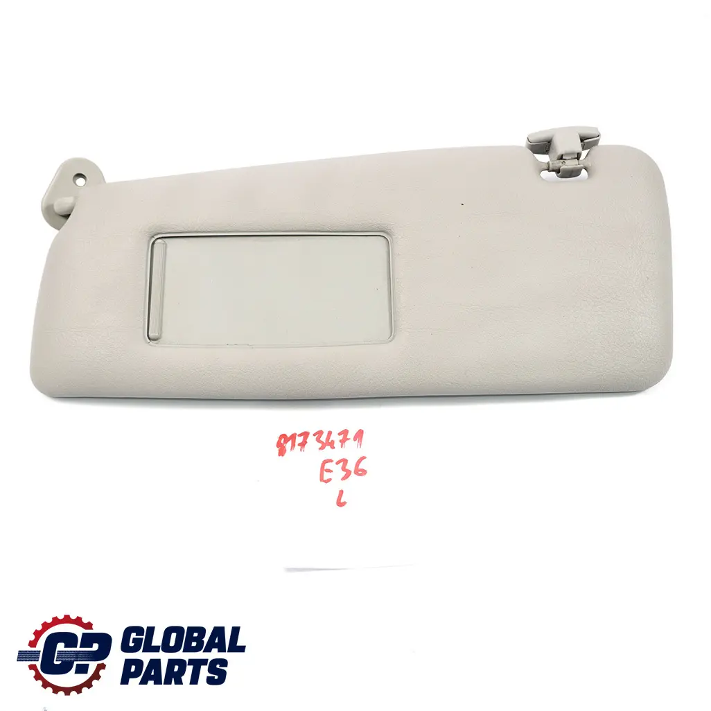 BMW 3 Series E36 Sun Visor Mirror Cover Left N/S Light Grey Hellgrau - SKU 8173471 - Part number 8173471