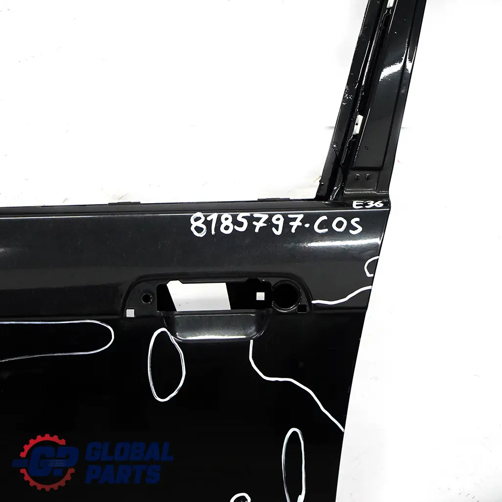 BMW 3 E36 Saloon Touring Door Front Left N/S Cosmosschwarz Black Metallic - 303 - SKU 8185797-COS - Part number 8185797