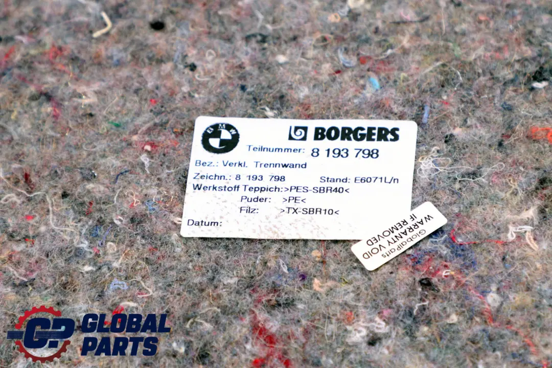 BMW 3 Series E46 Trim Panel Cover Trunk Partition Grey - SKU 8193798 - Part number 8193798