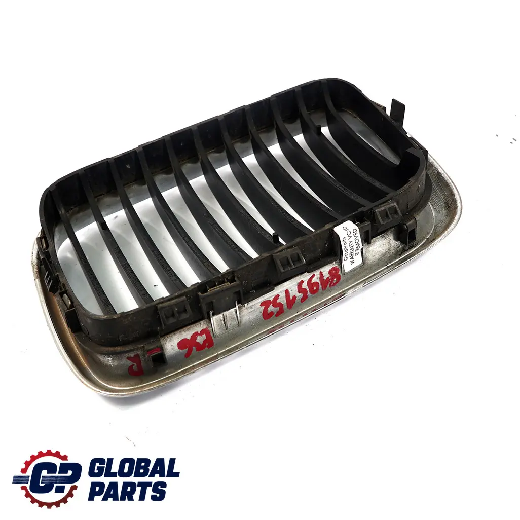 BMW 3 Series E36 Front Bumper Upper Radiator Grille Right O/S Chrome - SKU 8195152 - Part number 8195092
