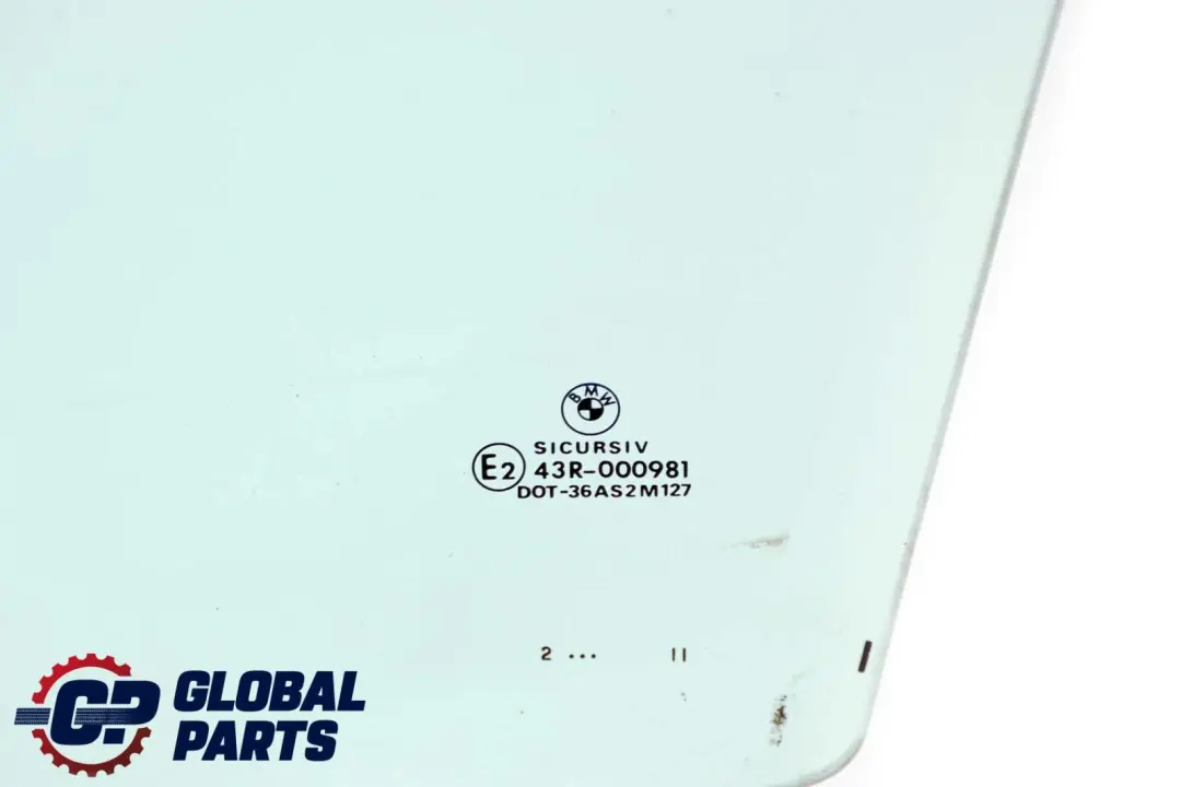 BMW E46 Finestrino Verde Porta Anteriore Sinistra AS2 - SKU 8196025 - Numero di parte 8196025