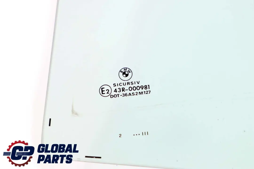 BMW E46 Fenetre Laterale Vert Porte Arriere Gauche AS2 - SKU 8196027 - Numéro de pièce 8196027