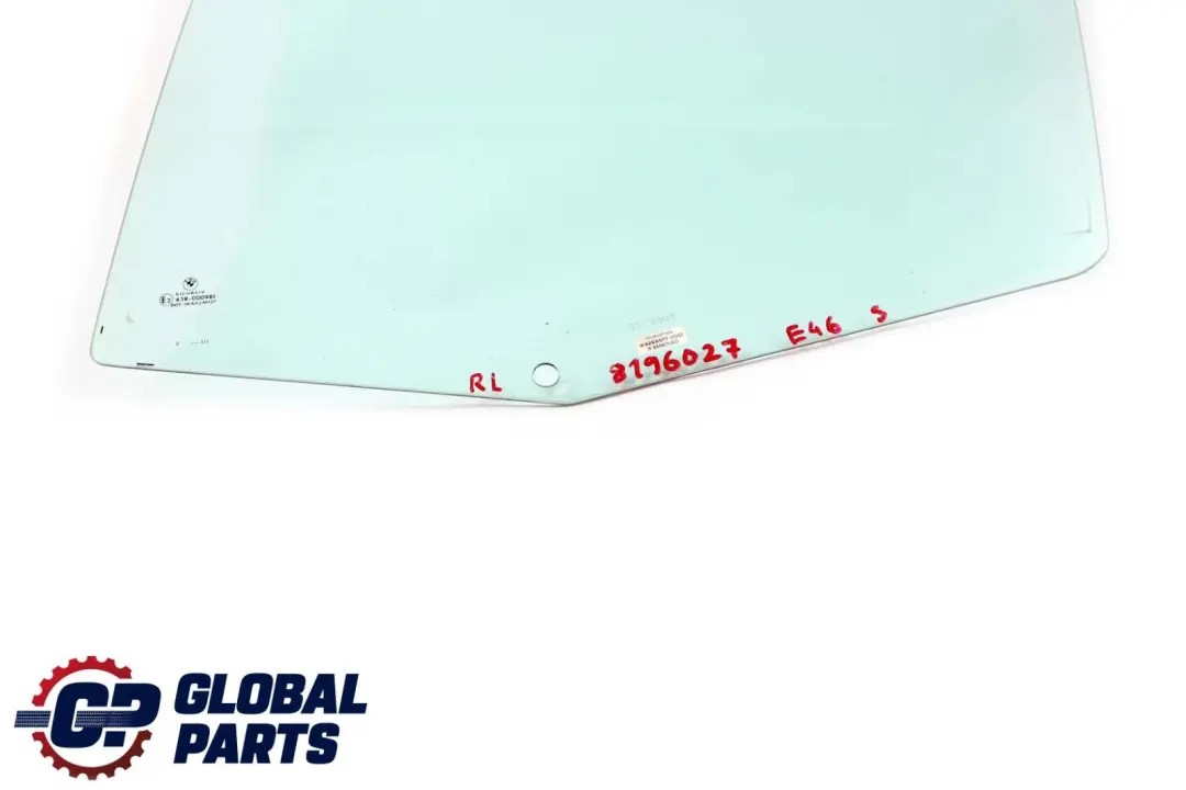 BMW E46 Fenetre Laterale Vert Porte Arriere Gauche AS2 - SKU 8196027 - Numéro de pièce 8196027