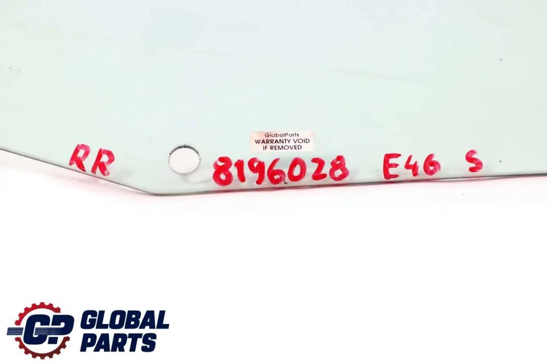 BMW 3 Series E46 Rear Right Door Green Side Window AS2 O/S - SKU 8196028 - Part number 8196028