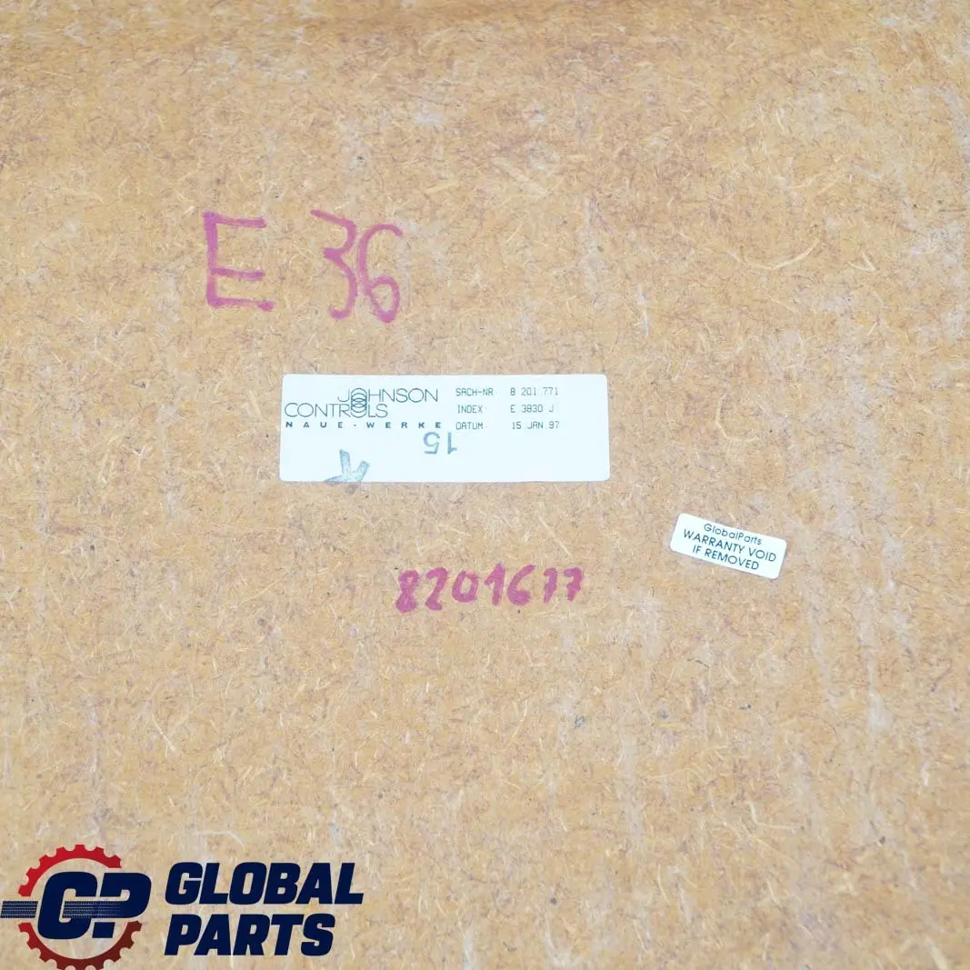 Vordersitz Rückwand Abdeckung Mit Tasche Grau 8201677 für BMW 3 er E36 mit Teilenummer 8201675 BMW 3 er E36 Vordersitz Rückwand Abdeckung Mit Tasche Grau 8201677 - SKU 8201675 - Teilenummer 8201675