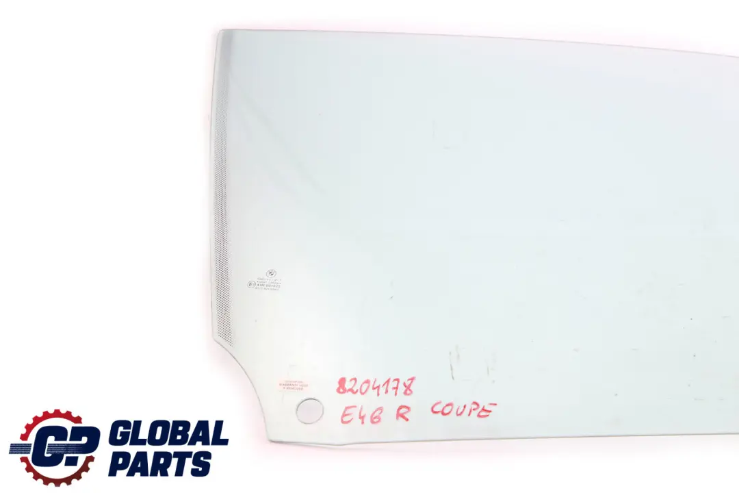 Puerta Delantera Derecha Cristal Ventana Lateral Verde AS2 para BMW E46 Coupe con número de pieza 8204178 BMW E46 Coupe Puerta Delantera Derecha Cristal Ventana Lateral Verde AS2 - SKU 8204178 - Número de pieza 8204178