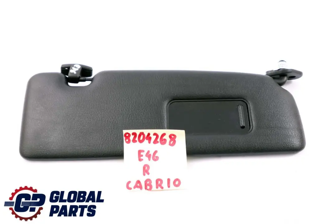 Sun Visor Mirror Right O/S Schwarz Black to BMW 3 Series E46 Convertible with Part number 8204268 BMW 3 Series E46 Convertible Sun Visor Mirror Right O/S Schwarz Black - SKU 8204268 - Part number 8204268