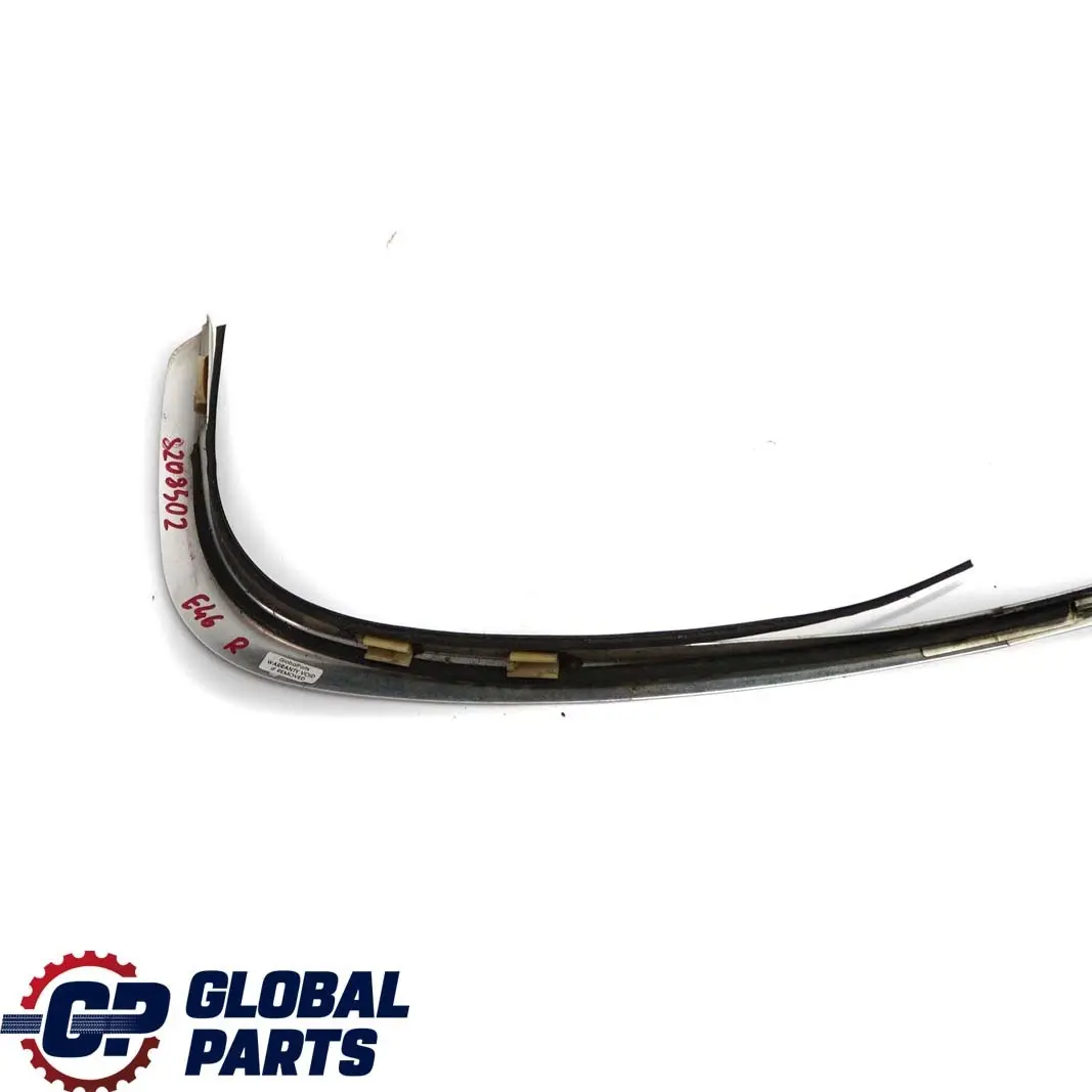 Right Door O/S Roof Moulding Trim Strip Chrome to BMW 3 Series E46 Saloon with Part number 8208502 BMW 3 Series E46 Saloon Right Door O/S Roof Moulding Trim Strip Chrome - SKU 8208502 - Part number 8208502