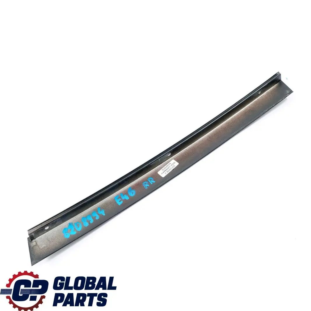Window C-Column Finisher Strip Trim Black Rear Right O/S to BMW E46 with Part number 8208994 BMW E46 Window C-Column Finisher Strip Trim Black Rear Right O/S - SKU 8208994 - Part number 8208994
