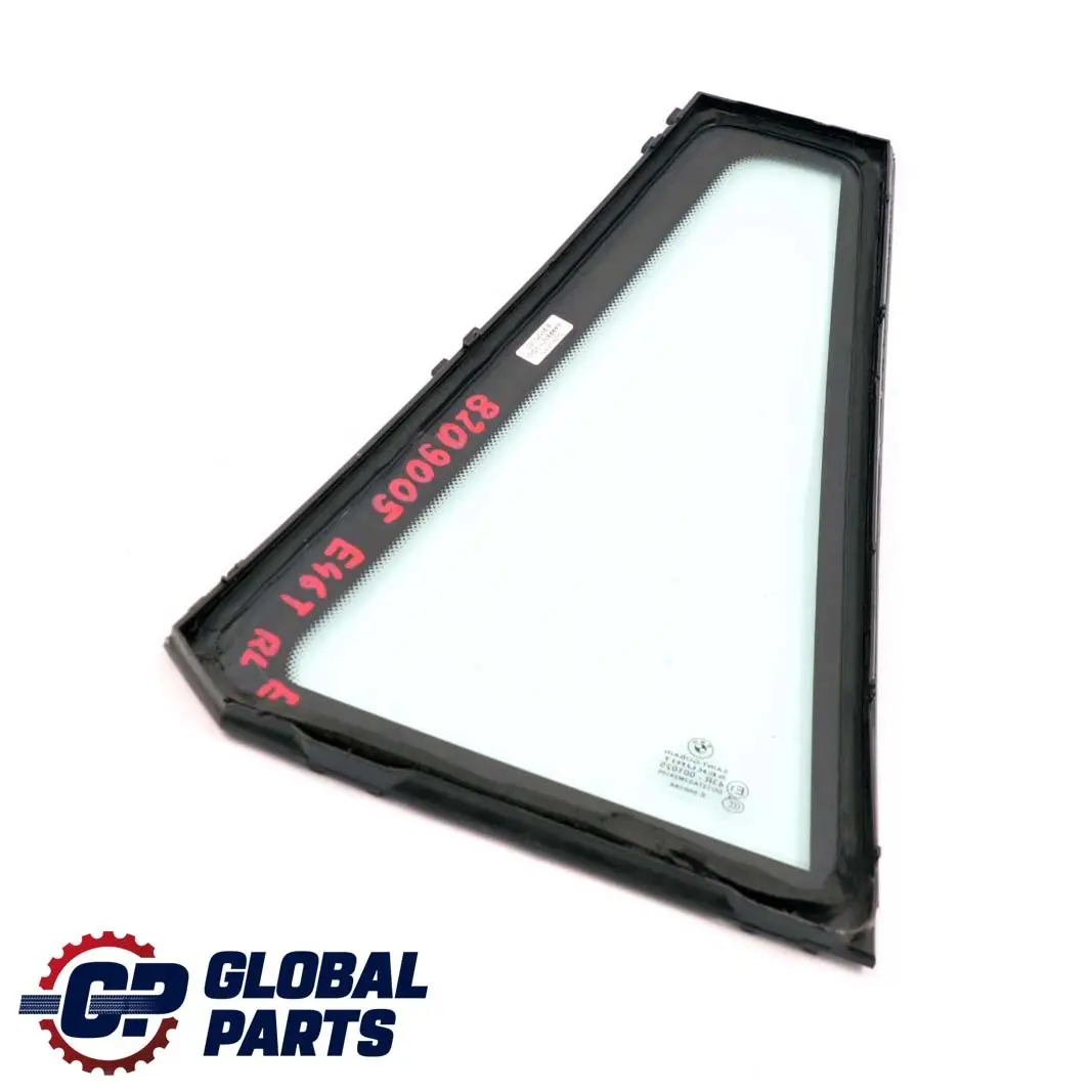 BMW E46 Touring Ventana Lateral Fija Vidrio Verde Puerta Trasera Izquierda AS2 - SKU 8209005 - Número de pieza 8209005