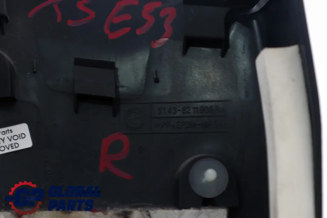 Columna Central Inferior Derecha Panel De Embellecedor para BMW X5 E53 con número de pieza 8211906 BMW X5 E53 Columna Central Inferior Derecha Panel De Embellecedor - SKU 8211906-1 - Número de pieza 8211906