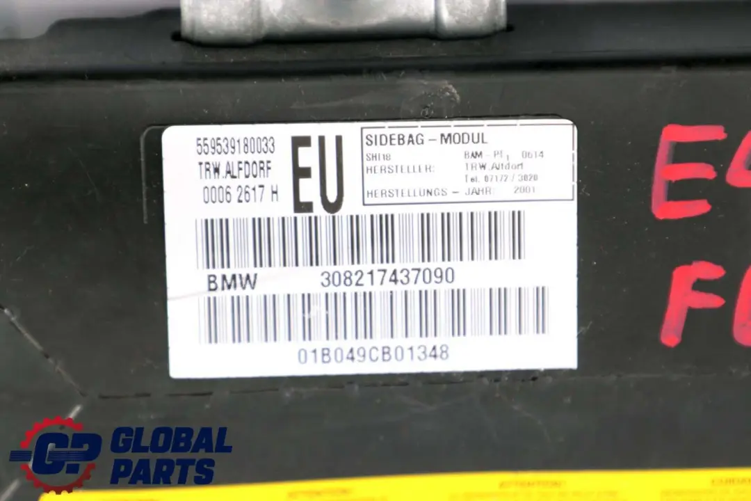 BMW E46 Module de sac gonflable de la porte avant gauche - SKU 8217437 - Numéro de pièce 8217437