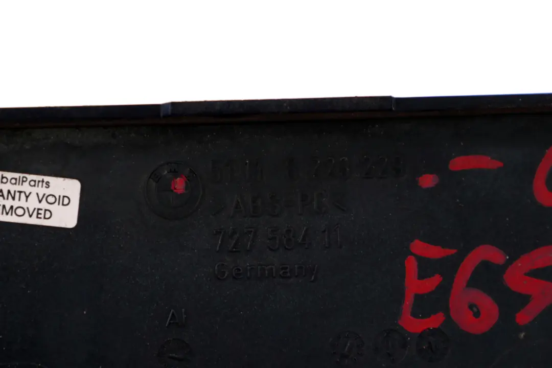 Front Bumper Licence Plate Base Orientblau Blue 8223229 to BMW 7 Series E65 E66 with Part number 7043454 BMW 7 Series E65 E66 Front Bumper Licence Plate Base Orientblau Blue 8223229 - SKU 8223229-OB - Part number 7043454