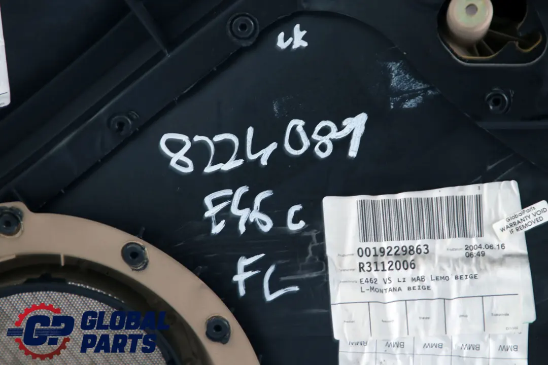 Front Left N/S Trim Panel Door Card Leather Beige to BMW 3 E46 Coupe Convertible with Part number 8224081 BMW 3 E46 Coupe Convertible Front Left N/S Trim Panel Door Card Leather Beige - SKU 8224081 - Part number 8224081