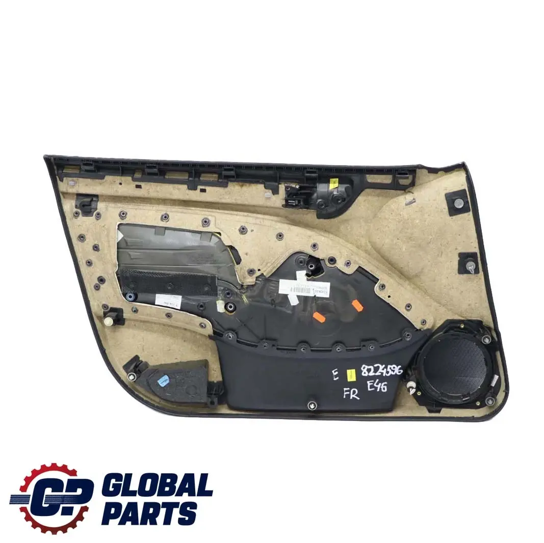 BMW E46 Berlina Touring Anteriore Destra Trim Panel Porta Scheda Pelle Nero - SKU 8224596 - Numero di parte 8224596